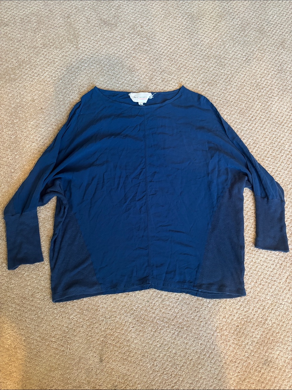Vince Camuto Batwing Sleeve Navy Blue Long Sleeve Tunic